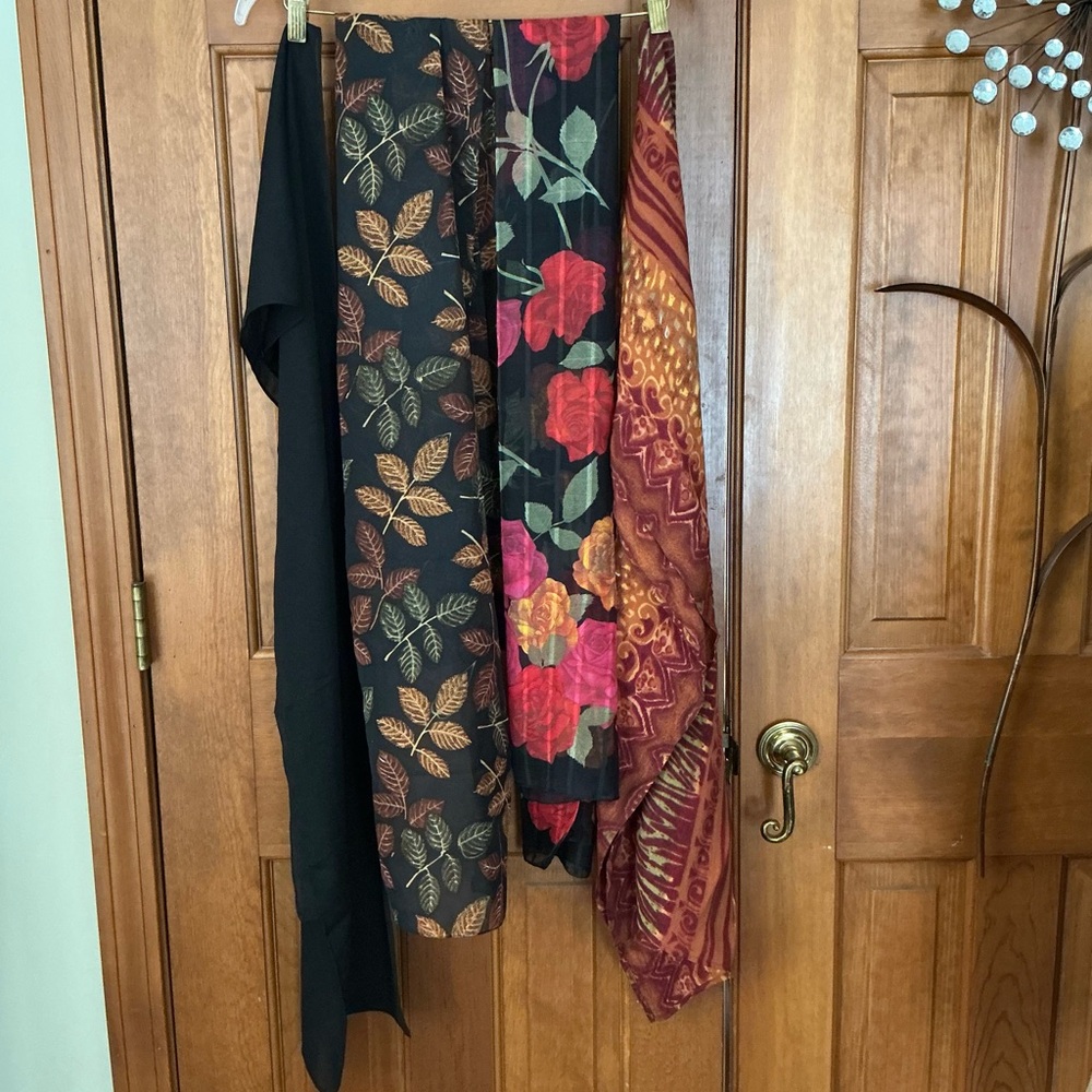 Floral, Leaf,solid and African style print scarves